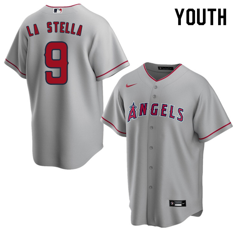 Nike Youth #9 Tommy La Stella Los Angeles Angels Baseball Jerseys Sale-Gray